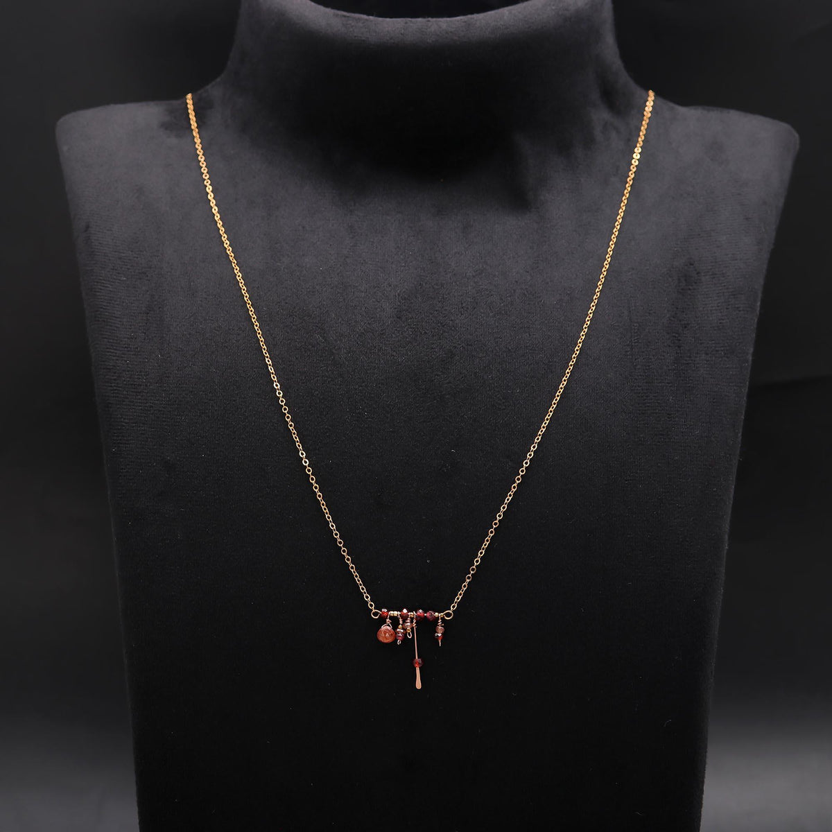 The Berry Branch: Garnet Cluster Delicate Necklace