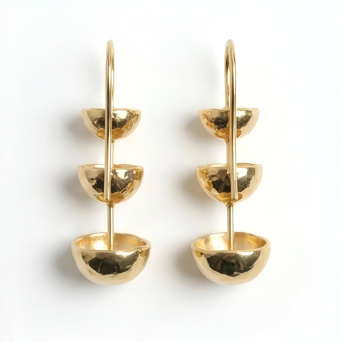 The Ikebana Drop: Triple Dome Pod Stack Earrings