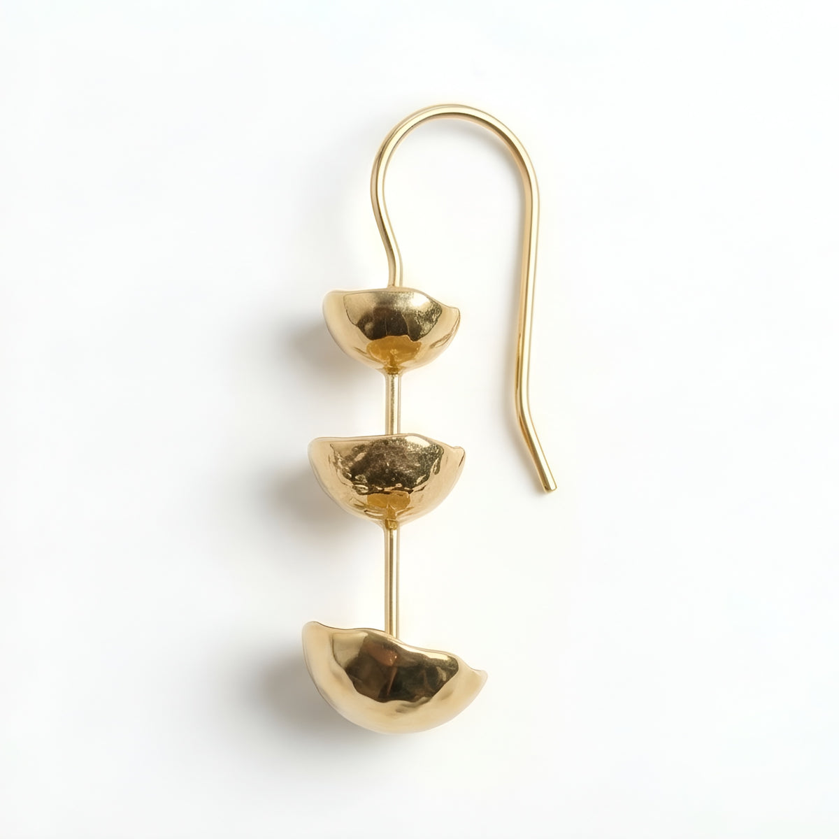 The Ikebana Drop: Triple Dome Pod Stack Earrings