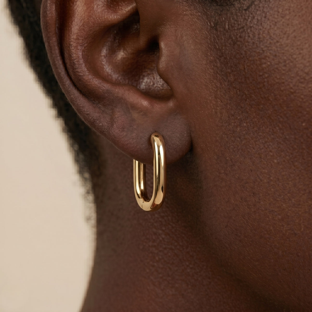 The Architect's Loop: Gold Hoop Earrings