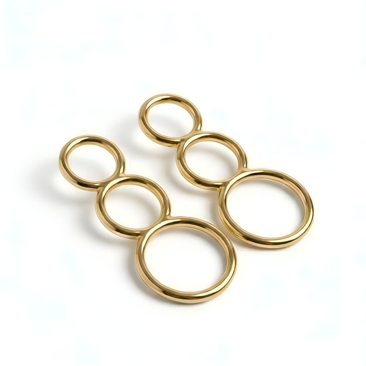 The Fibonacci Drop: Triple Graduating Circle Drop Earrings