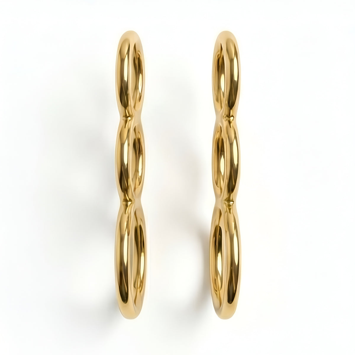 The Fibonacci Drop: Triple Graduating Circle Drop Earrings