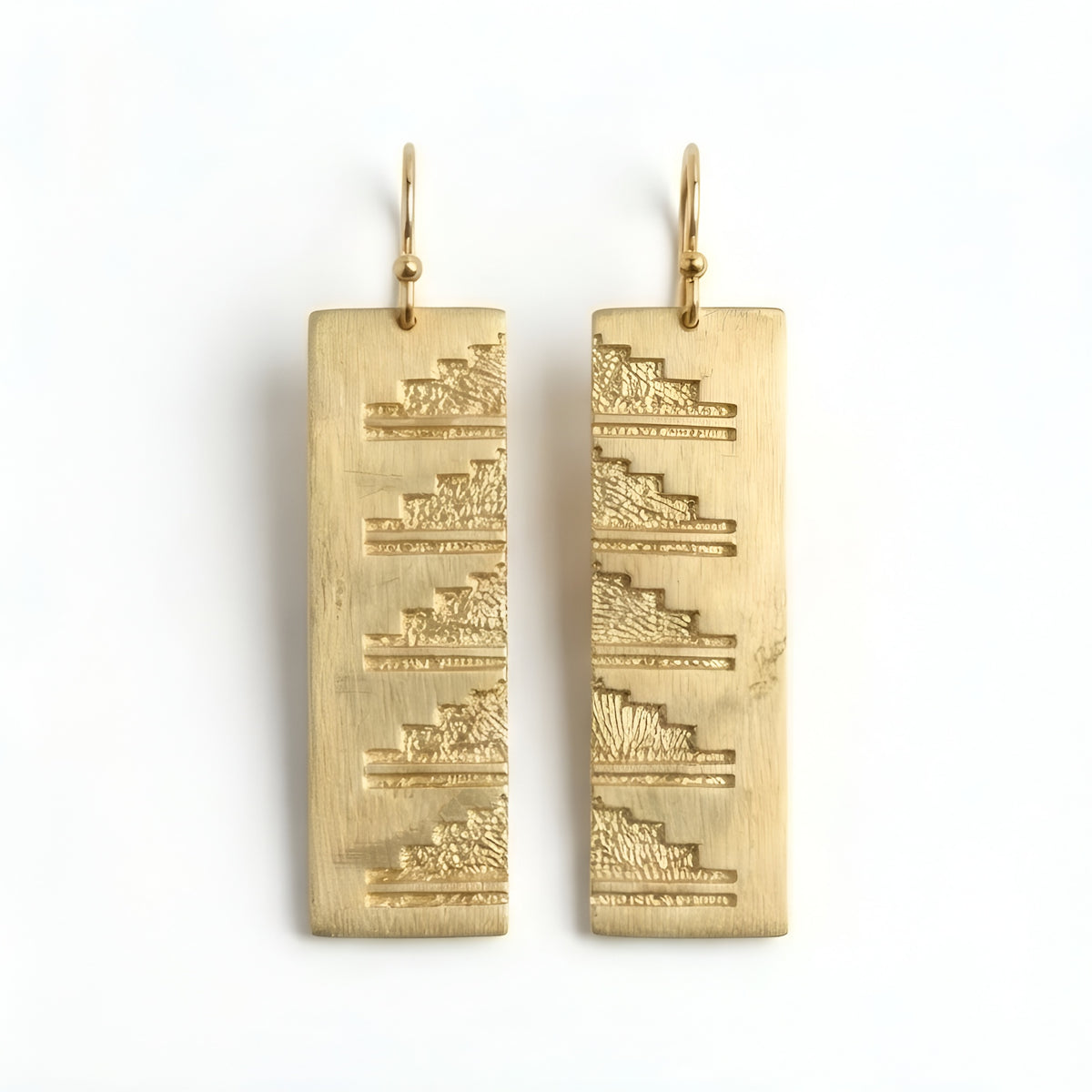 The Teotihuacan: Aztec Step Pyramid Earrings
