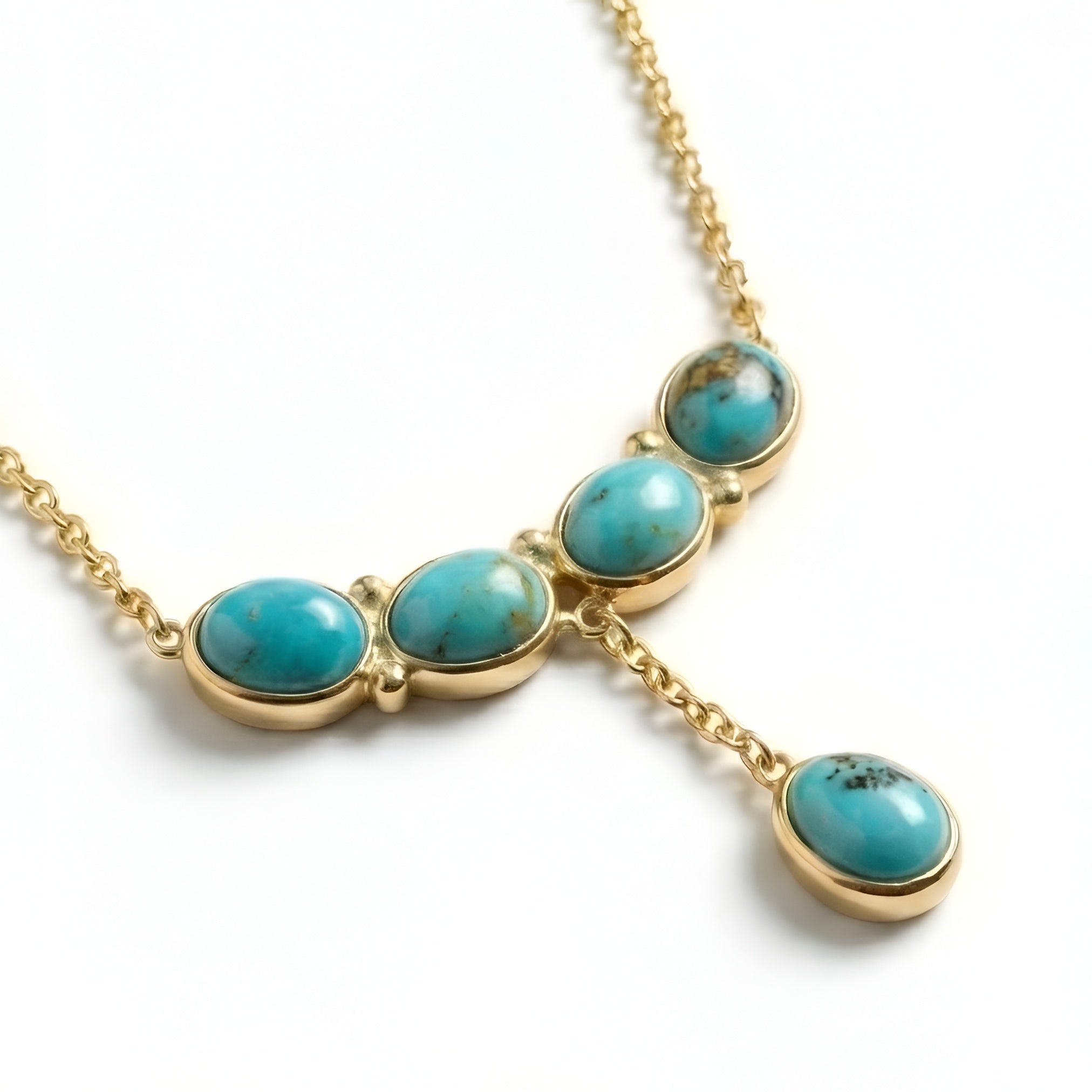 The Sonoran Drift: Turquoise Graduated Drop Necklace