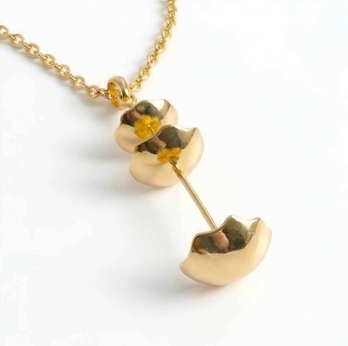 The Ikebana Pendant: Triple Dome Pod Stack Necklace