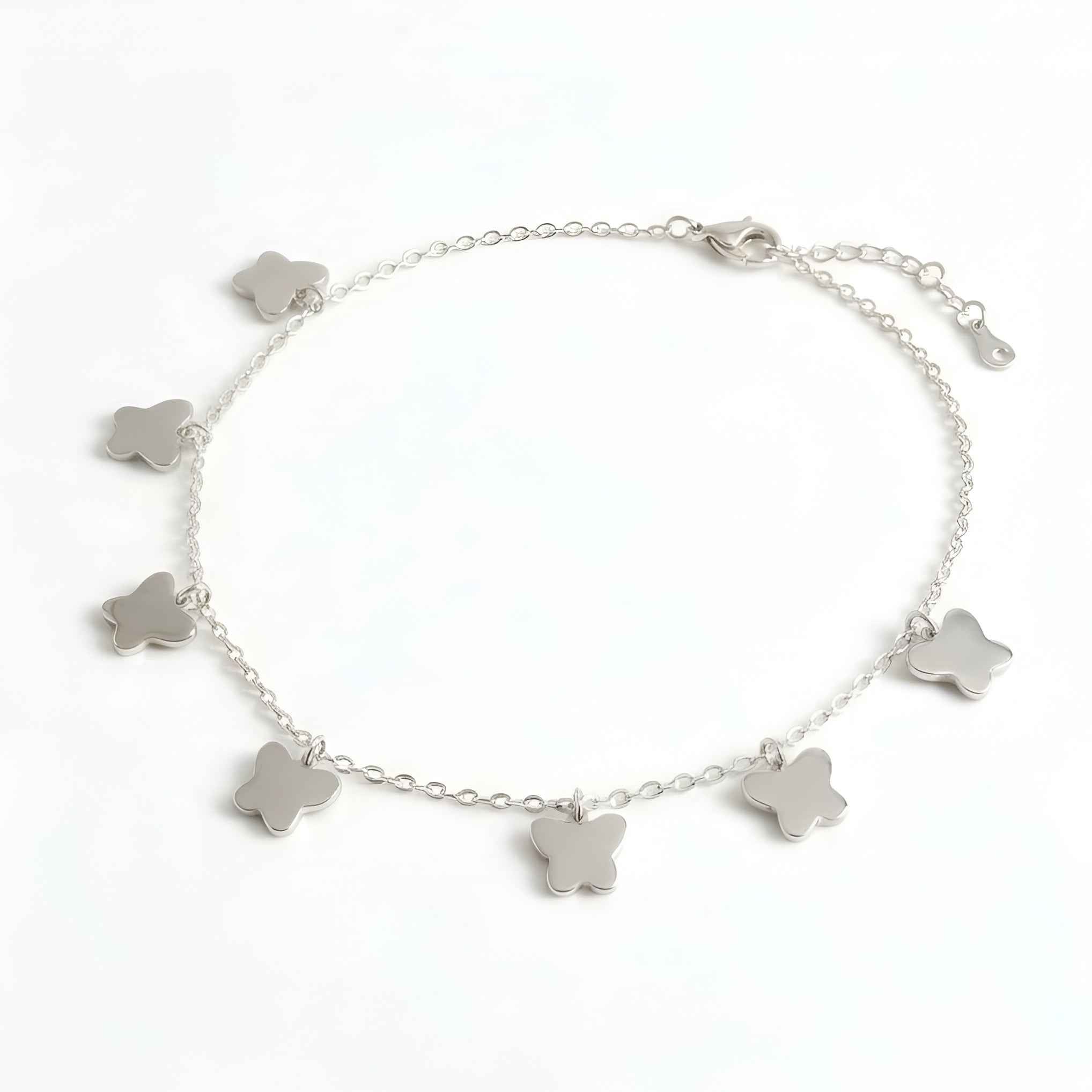 The Silver Flight: Solid Butterfly Charm Bracelet