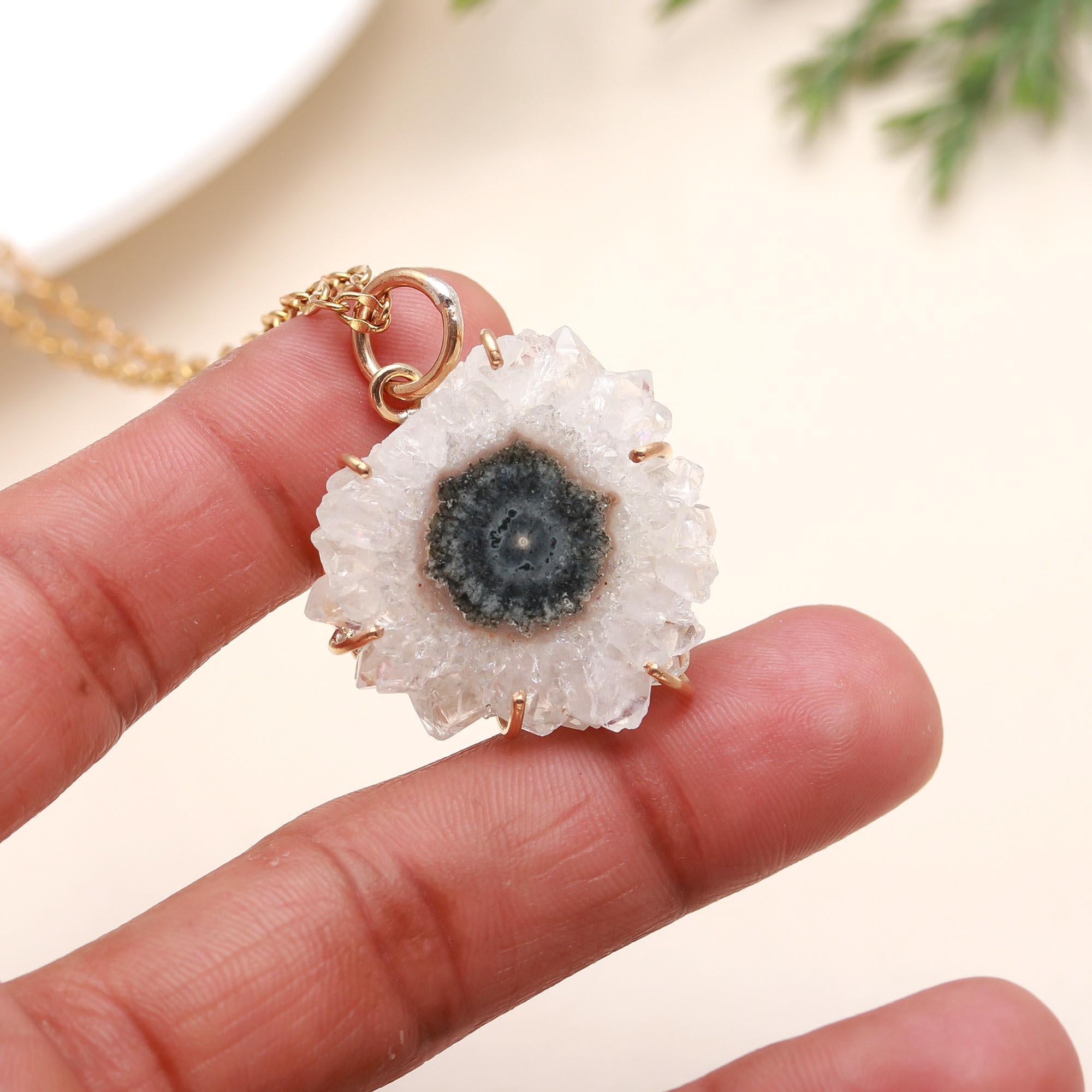 The Sun Flower: Natural Solar Quartz Pendant