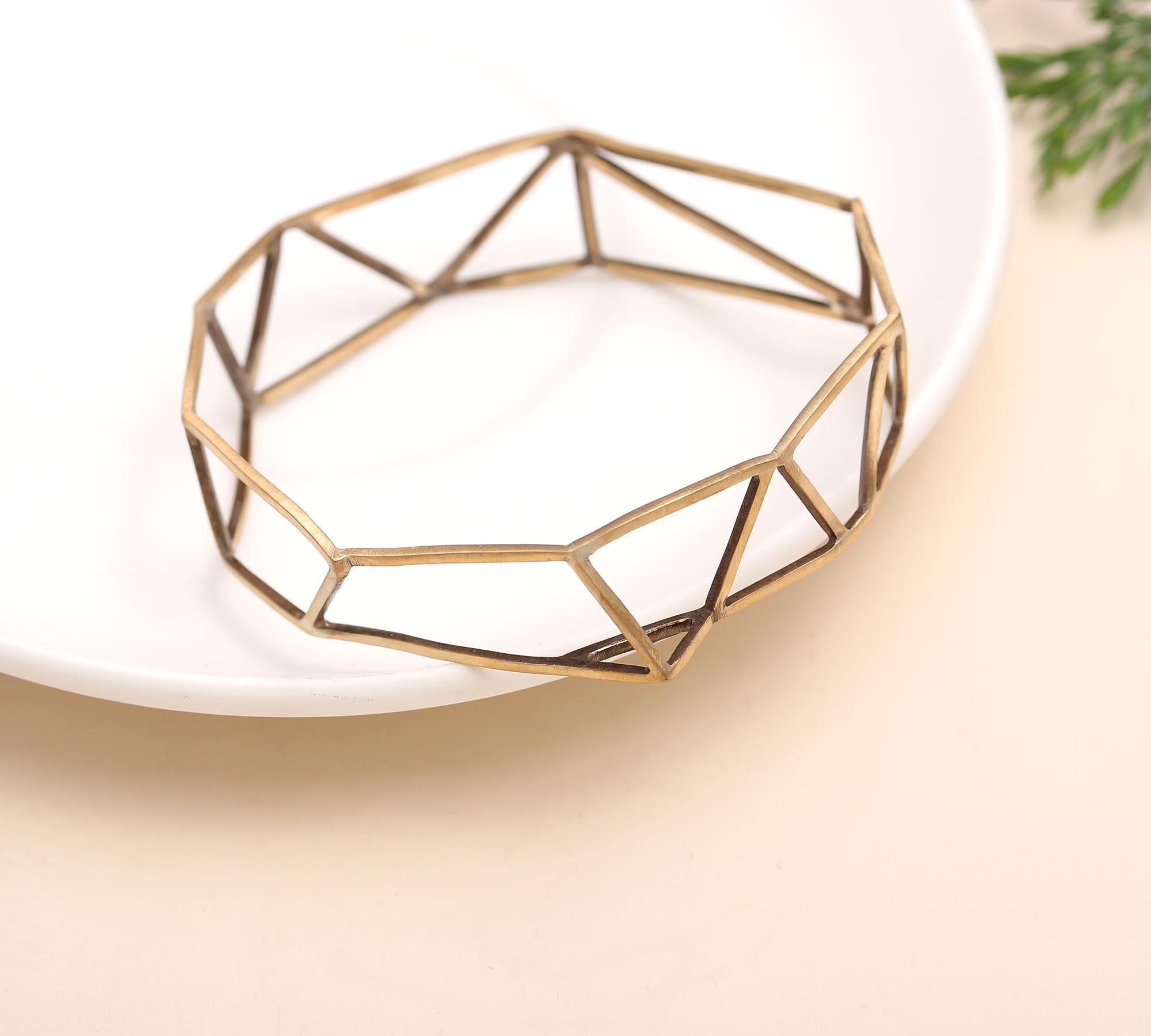 The Structural Octagon: Geometric Gold Bangle