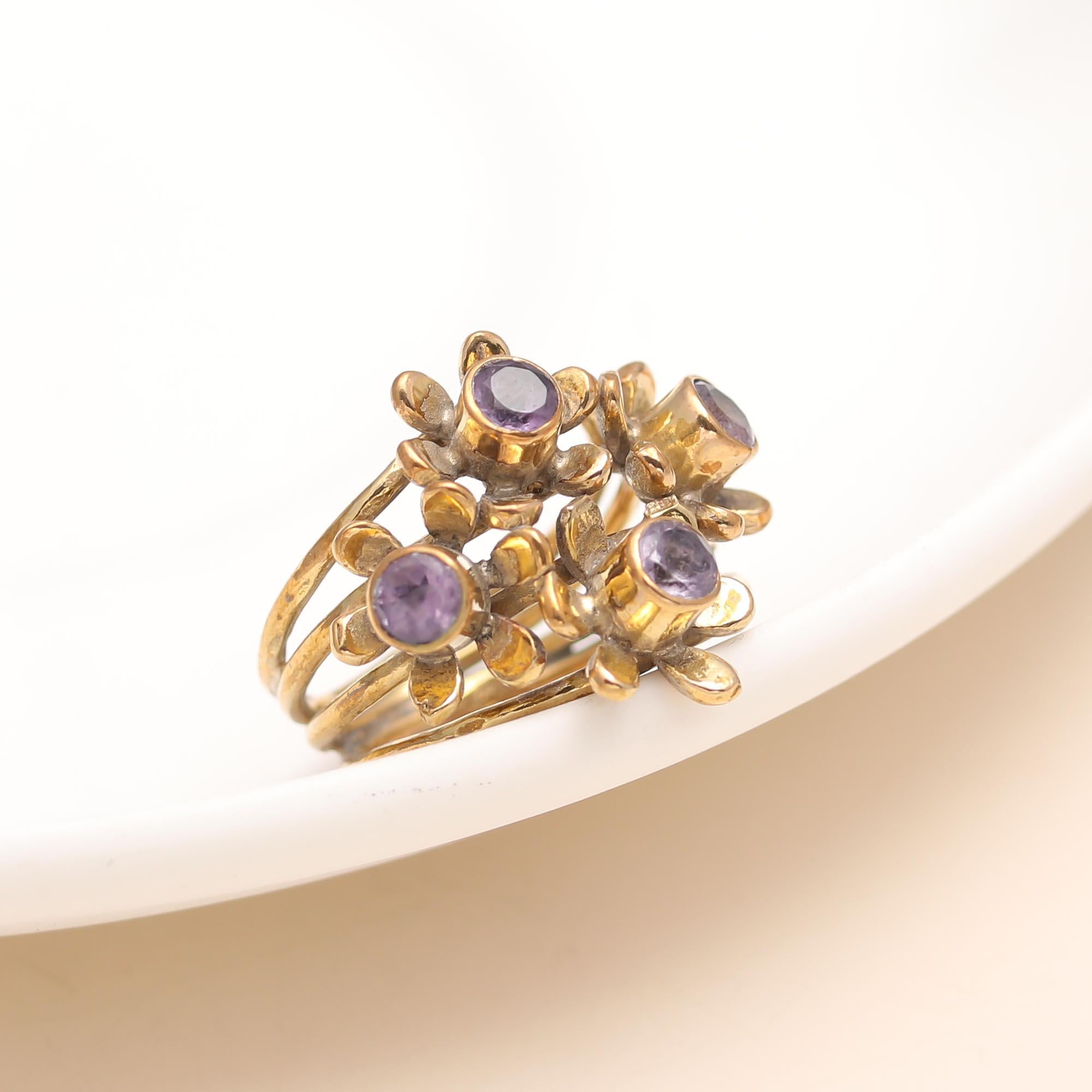 The Amethyst Bouquet: Floral Cluster Ring