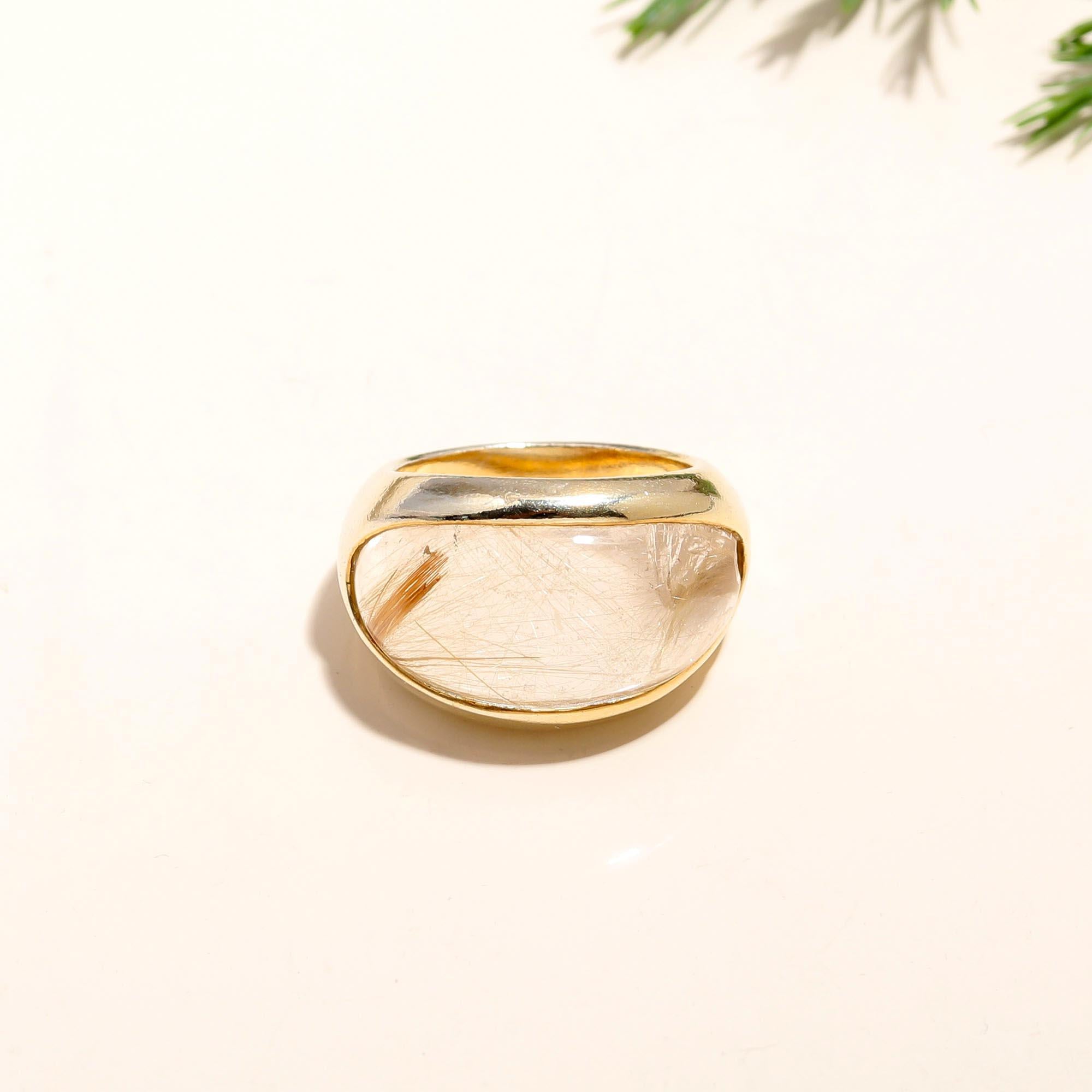 The Golden Needle: Rutilated Quartz & Gold Ring