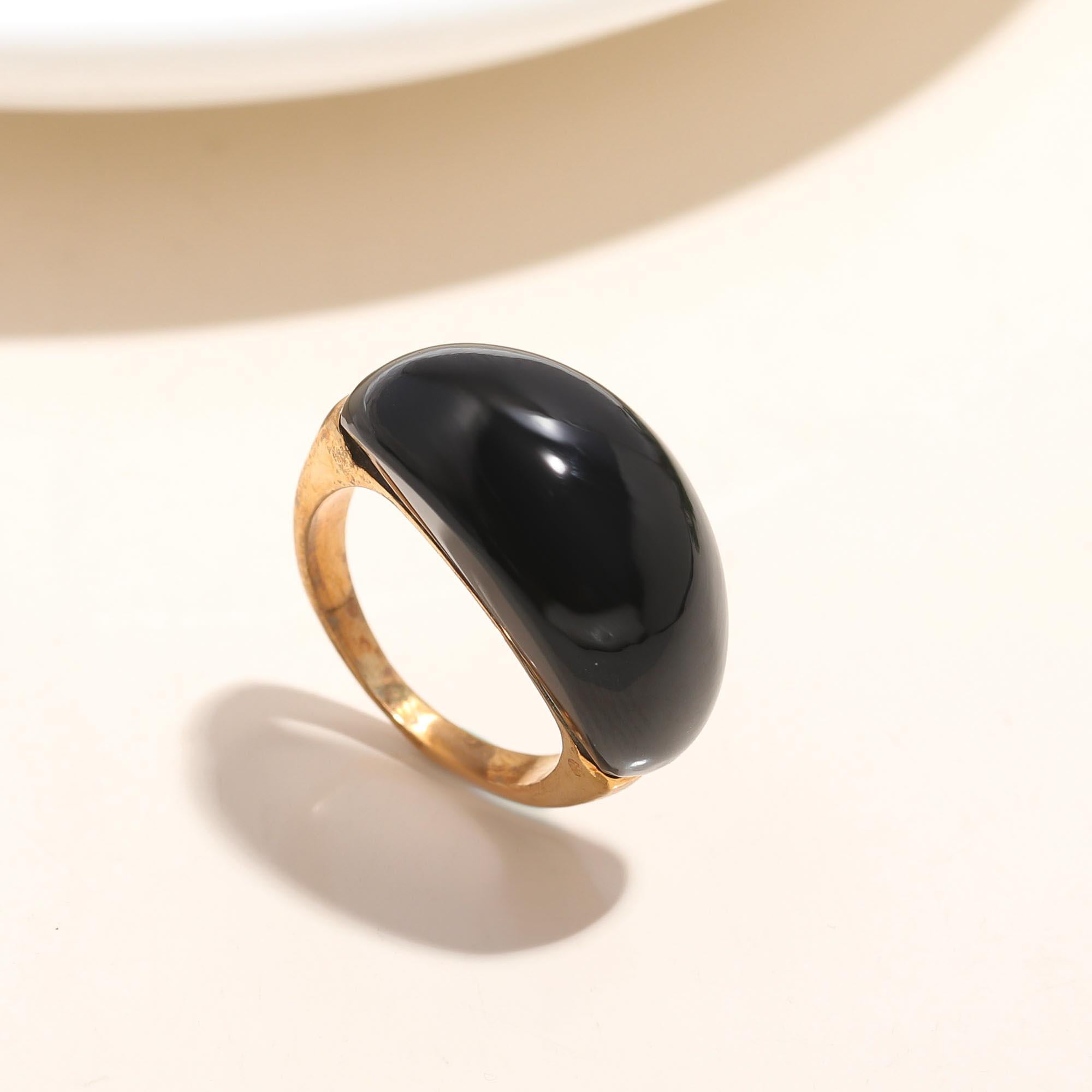 The Bold Onyx: High Dome Statement Ring