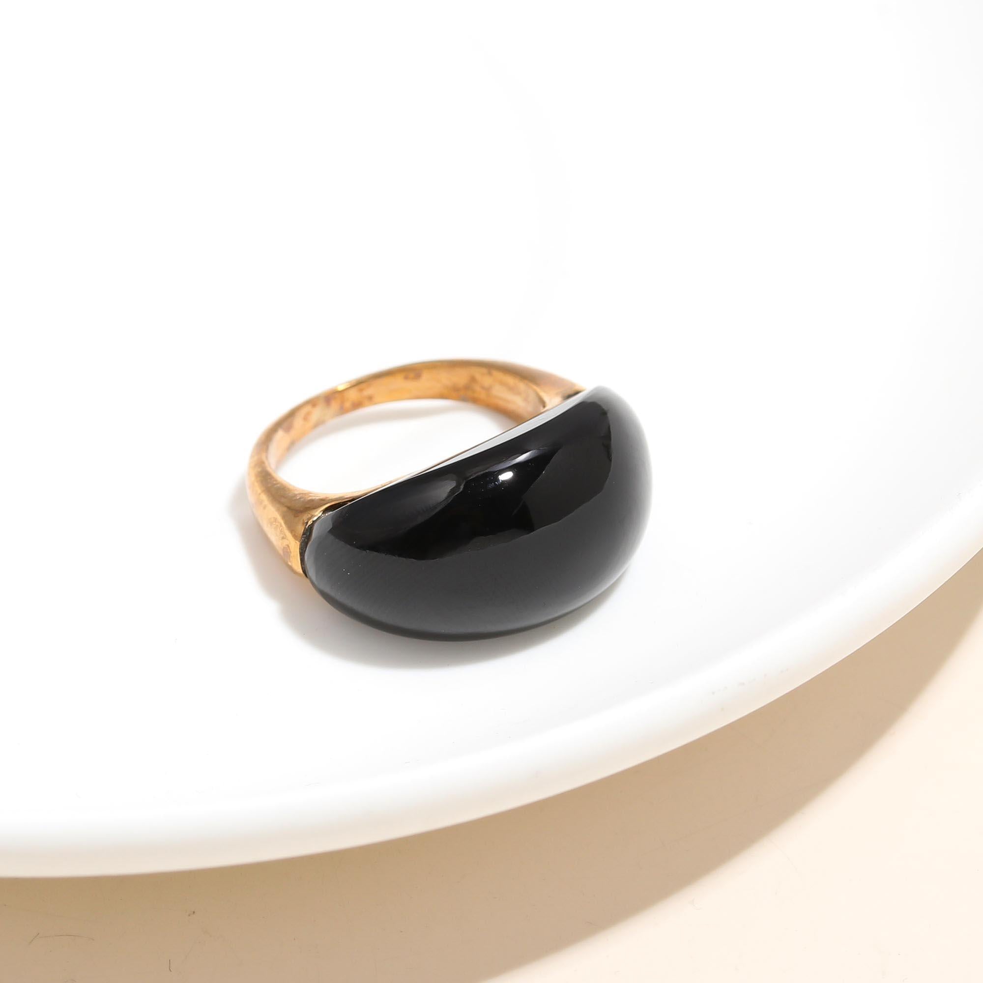 The Bold Onyx: High Dome Statement Ring