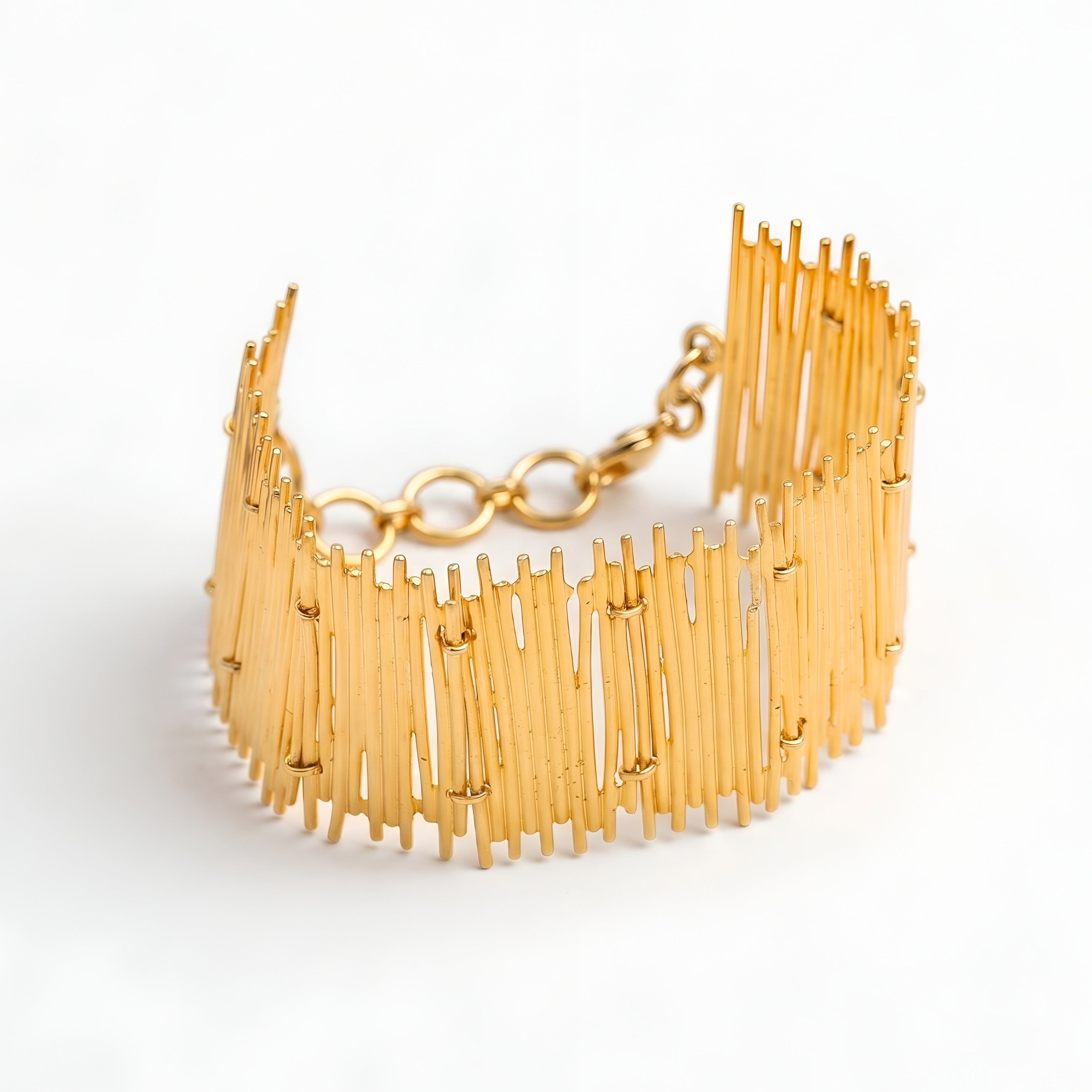 The Golden Palisade: Gold Stick Link Bracelet