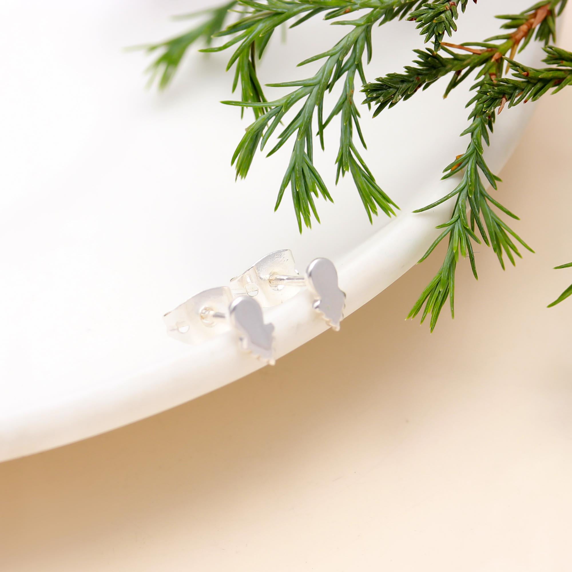 The Silver Nimbus: Minimalist Abstract Cloud Stud Earrings