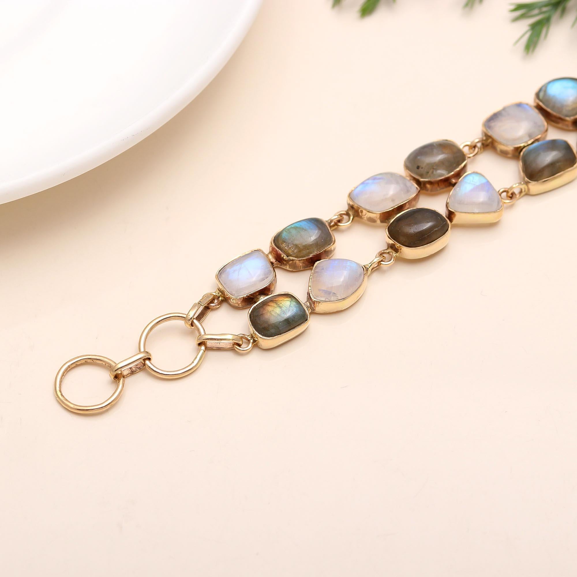 Rainbow Moonstone & Labradorite Bracelet
