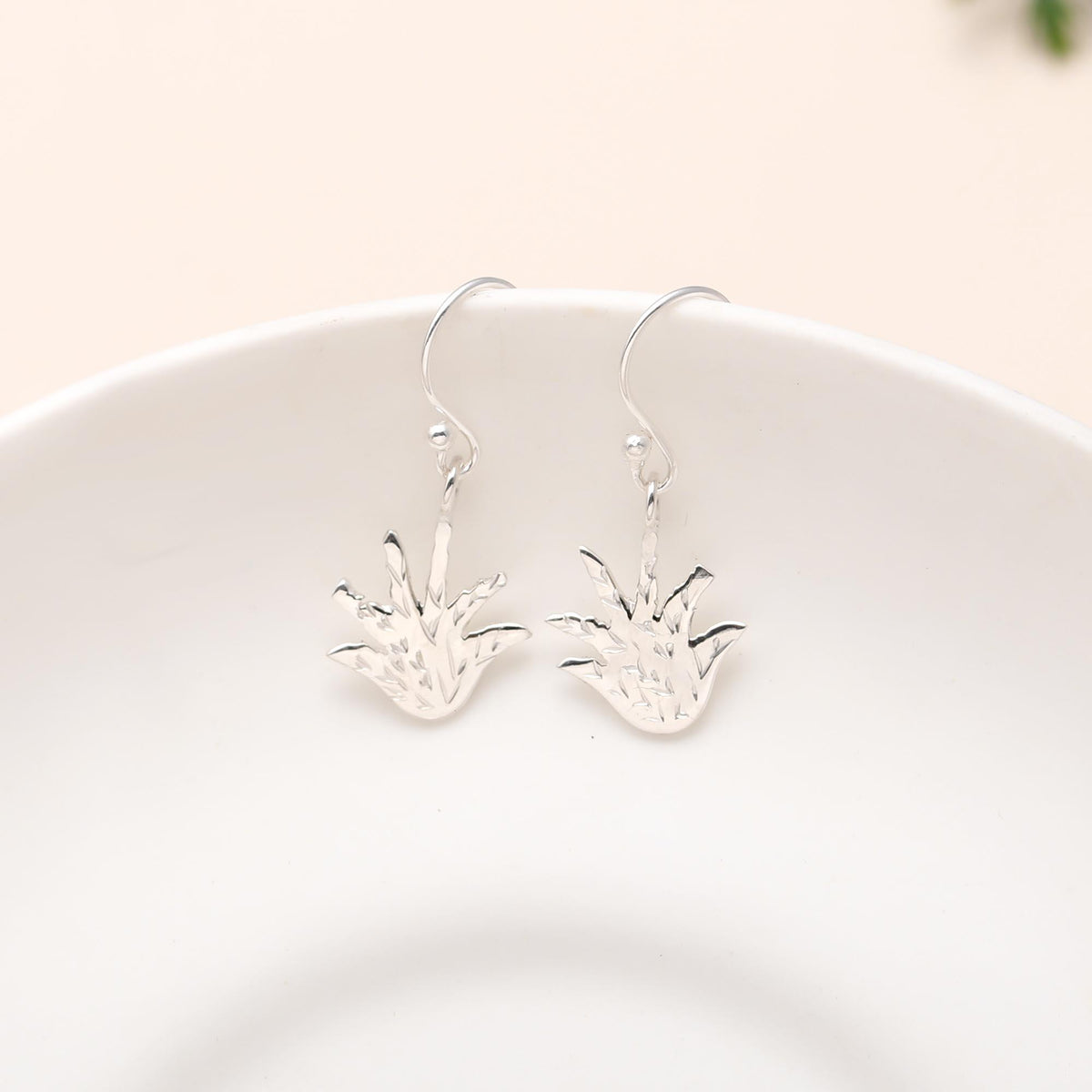 The Desert Sway: Sterling Silver Cactus Dangle Earrings