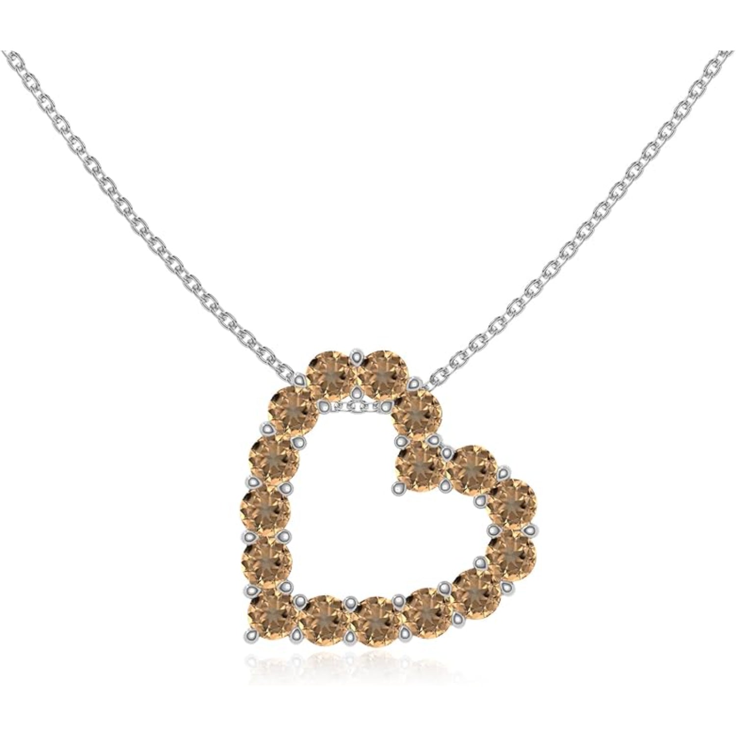 The Pink Heart: Open Heart Pink Topaz Pendant Necklace