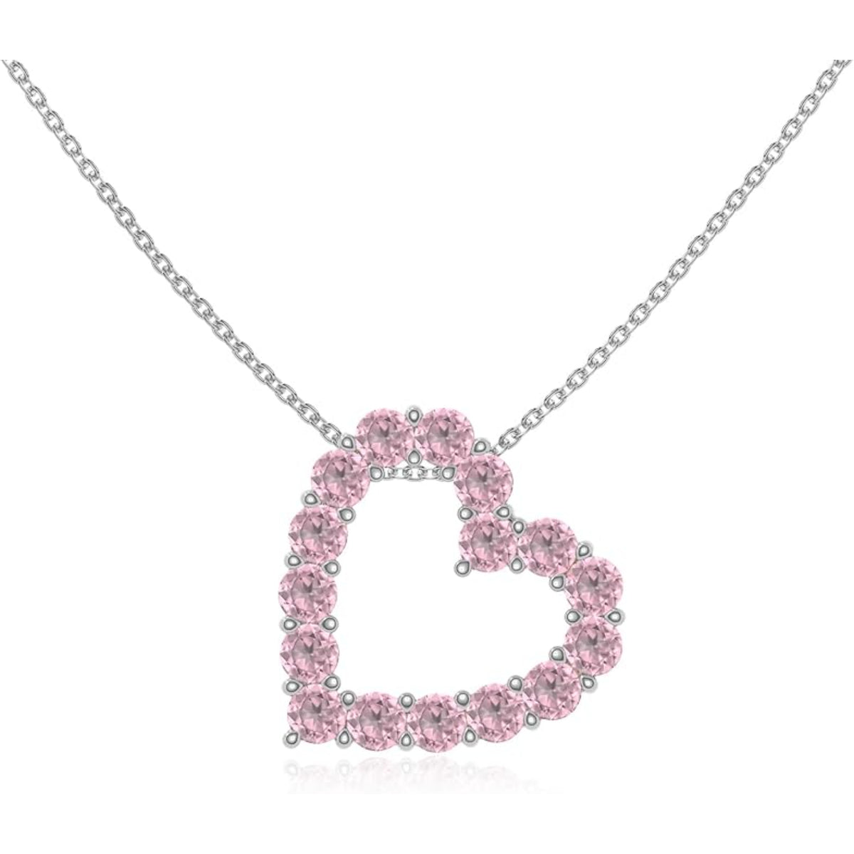 The Pink Heart: Open Heart Pink Topaz Pendant Necklace