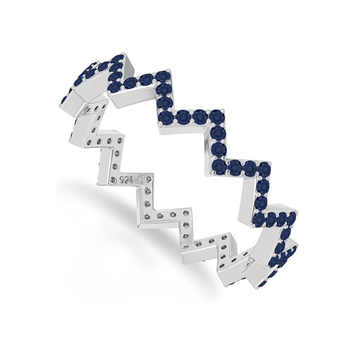 The Geometric Pulse: Amethyst Pave Zigzag Ring