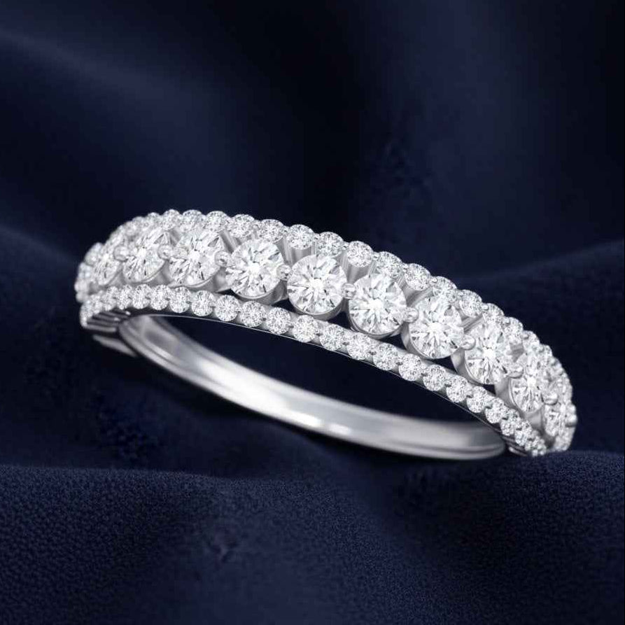 The Radiant Triple Row: 2.06ct Moissanite Statement Band