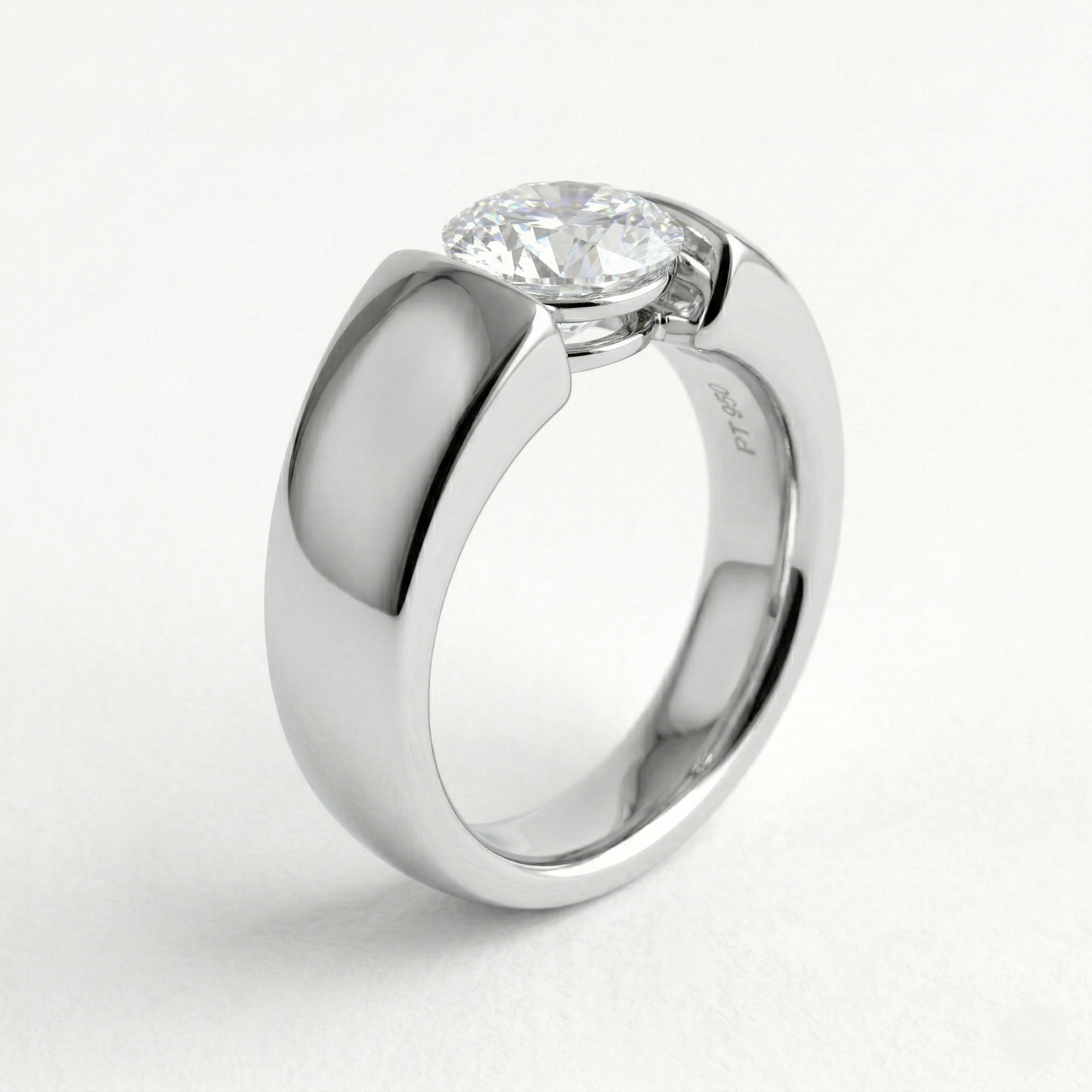 925 Sterling Silver 1.5 Carat Round Moissanite Solitaire Ring