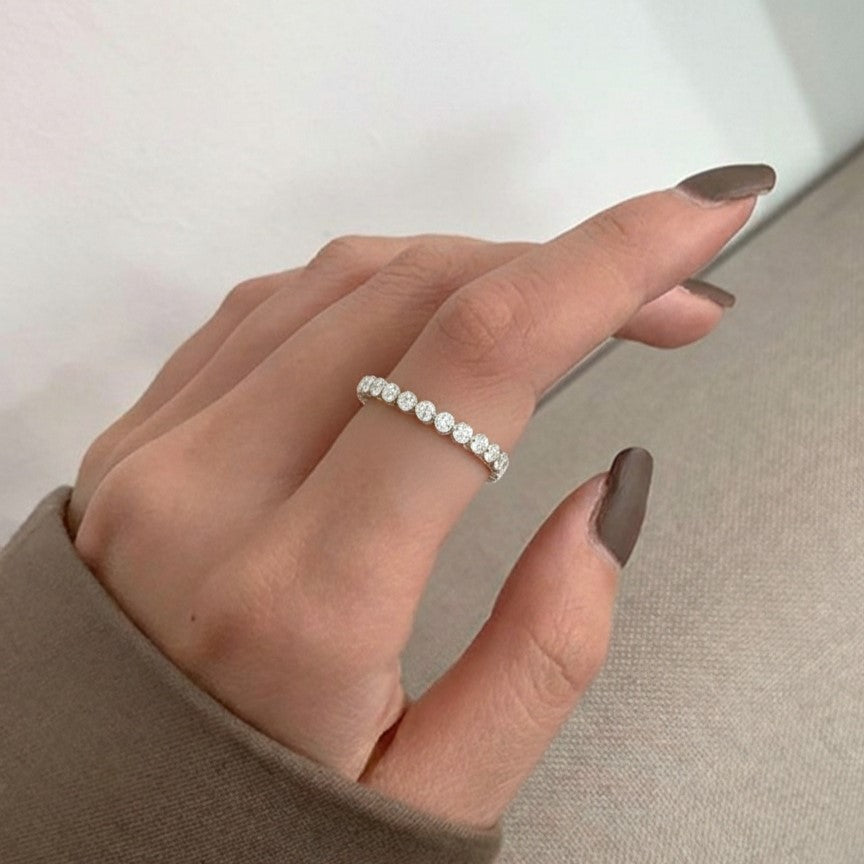 The Endless Sparkle: 1.75ct Moissanite Stackable Eternity Band