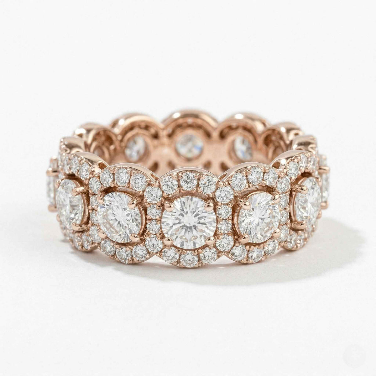 The Radiant Halo: 2.38ct Moissanite Eternity Wedding Band