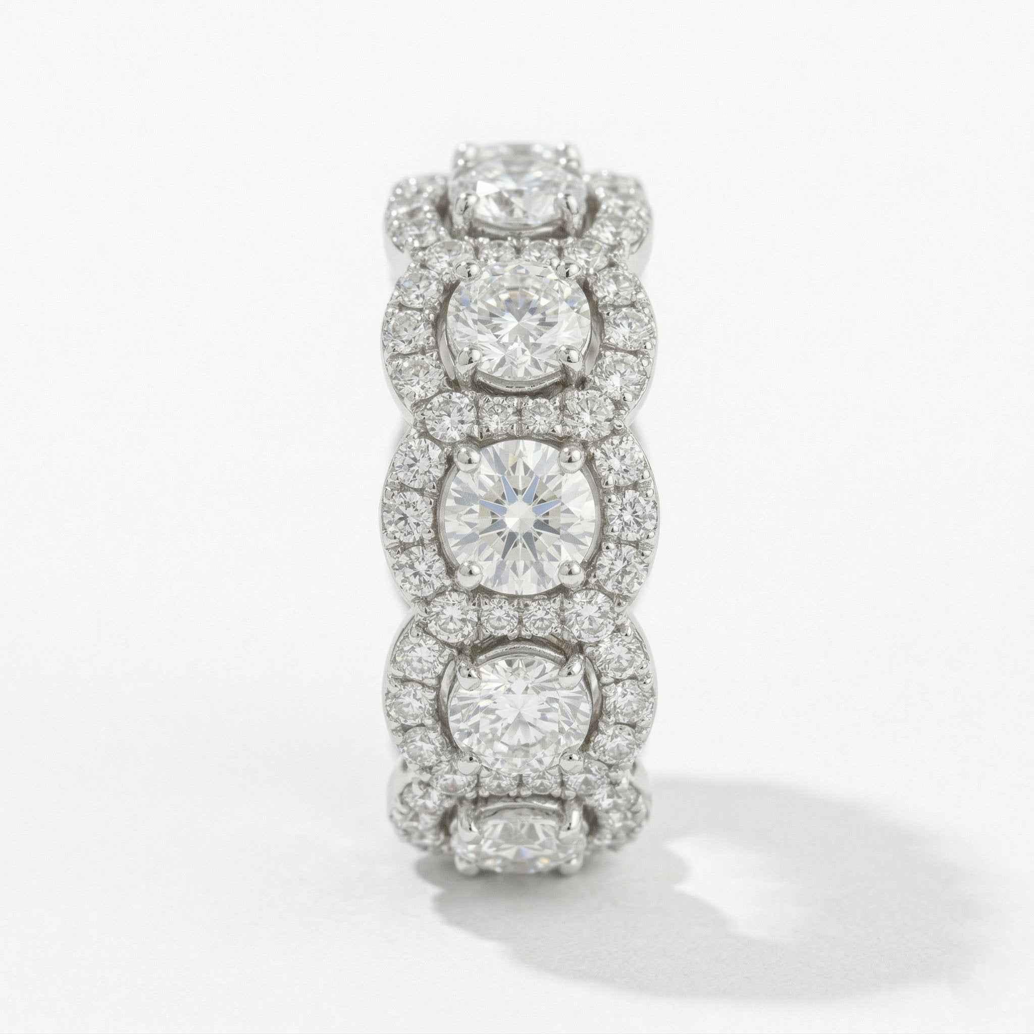 The Radiant Halo: 2.38ct Moissanite Eternity Wedding Band