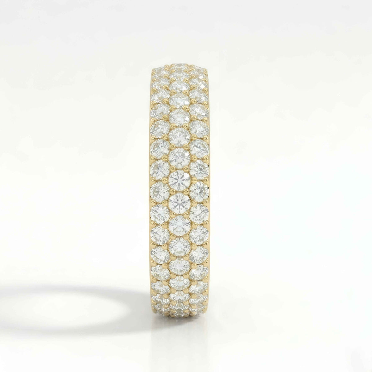 The Triple Radiance: 3.00ct Moissanite Rose Gold Eternity Band