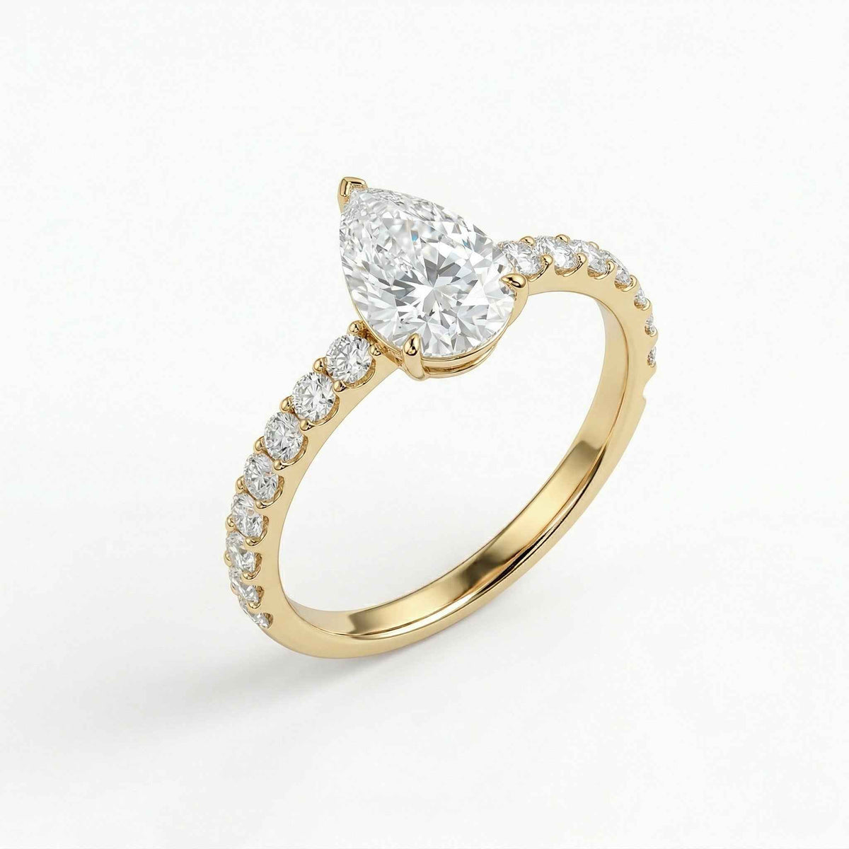 The Luminous Tear: 1.50ct Pear Moissanite Engagement Ring