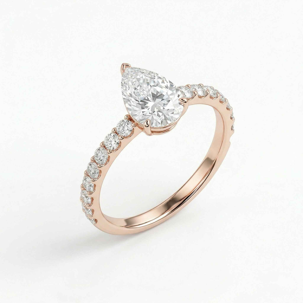 The Luminous Tear: 1.50ct Pear Moissanite Engagement Ring