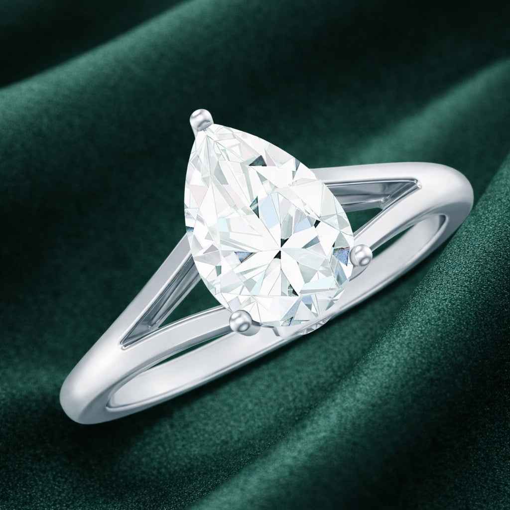 The Radiant Pear Solitaire: Sculptural Moissanite Engagement Ring