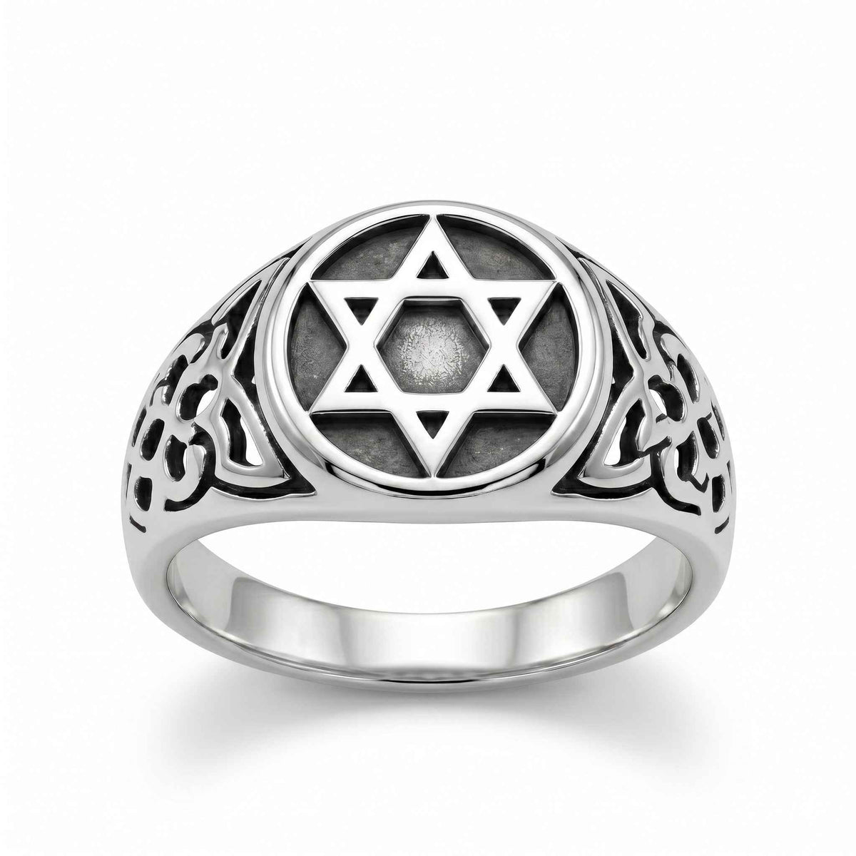 The Shield: Star of David Oxidised Celtic Signet Ring