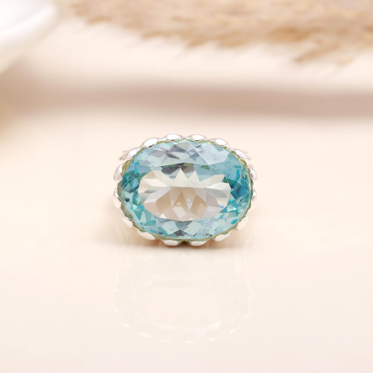 The Azure Sovereign: High Profile Fluted Ring