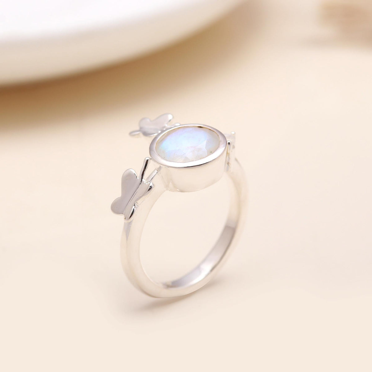 The Whimsical Flight: Silver Butterfly Nature Ring