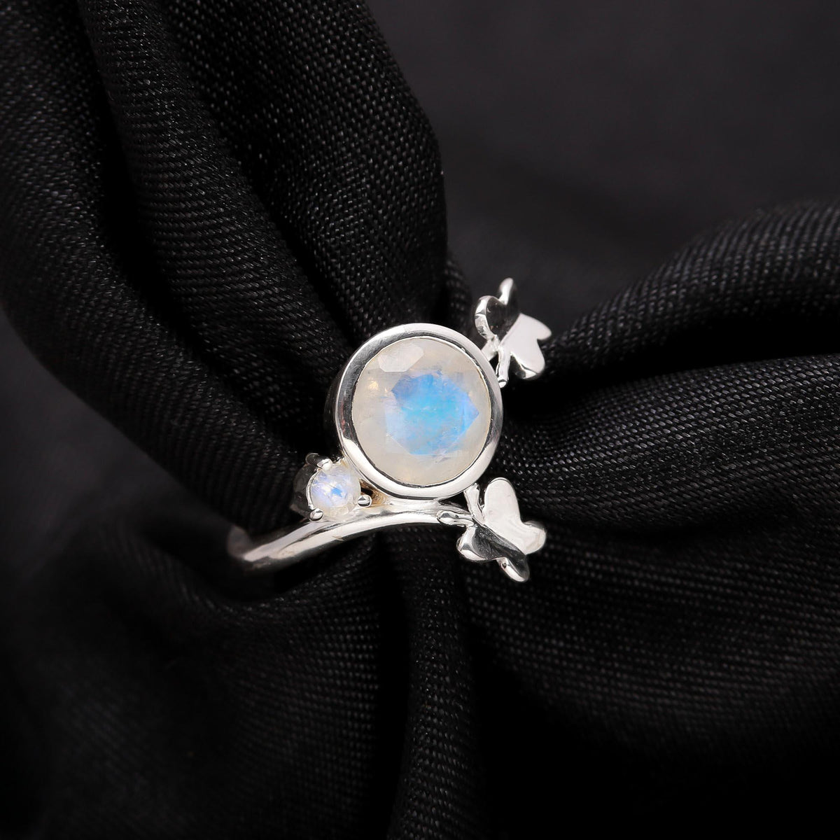 The Whimsical Flight: Silver Butterfly Nature Ring