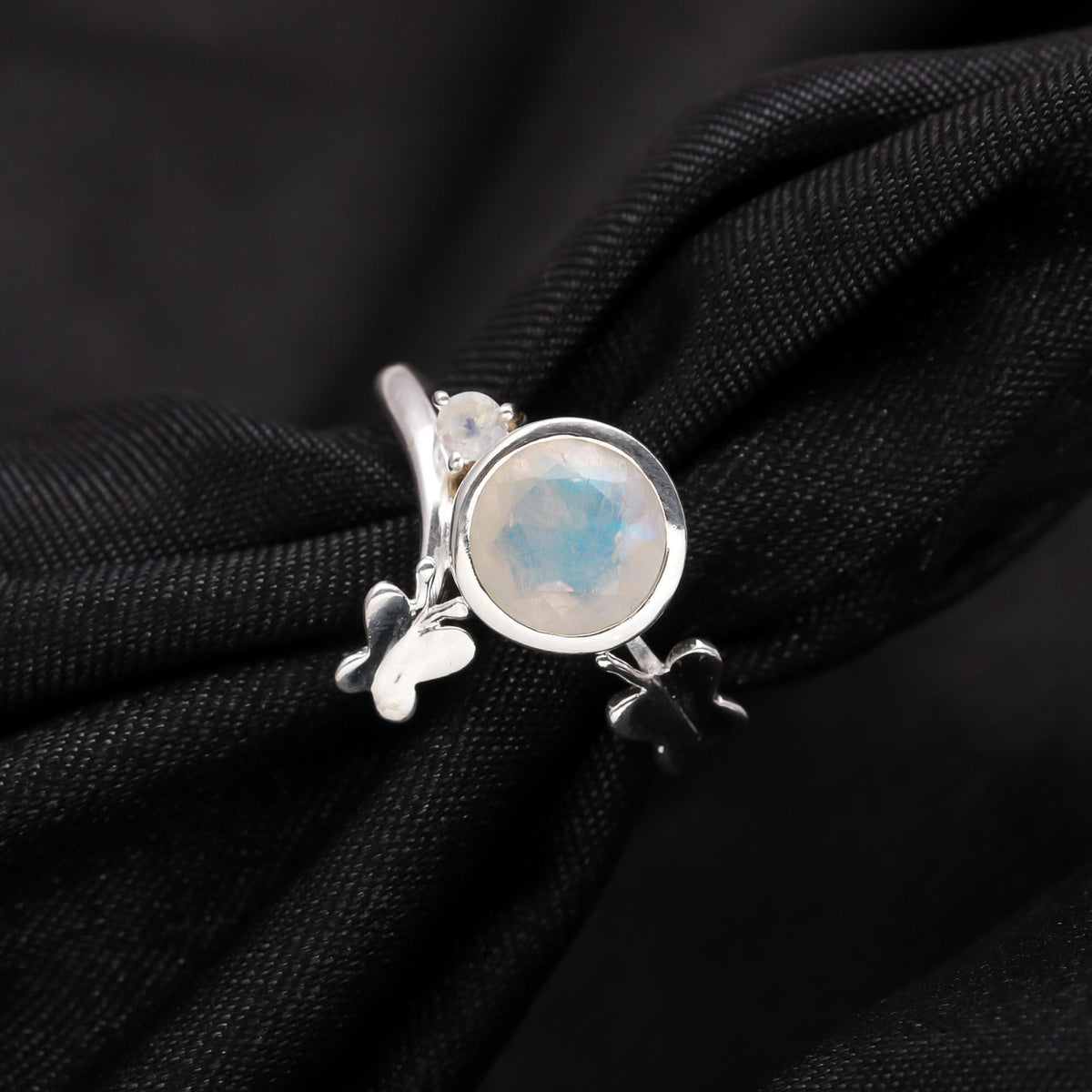 The Whimsical Flight: Silver Butterfly Nature Ring