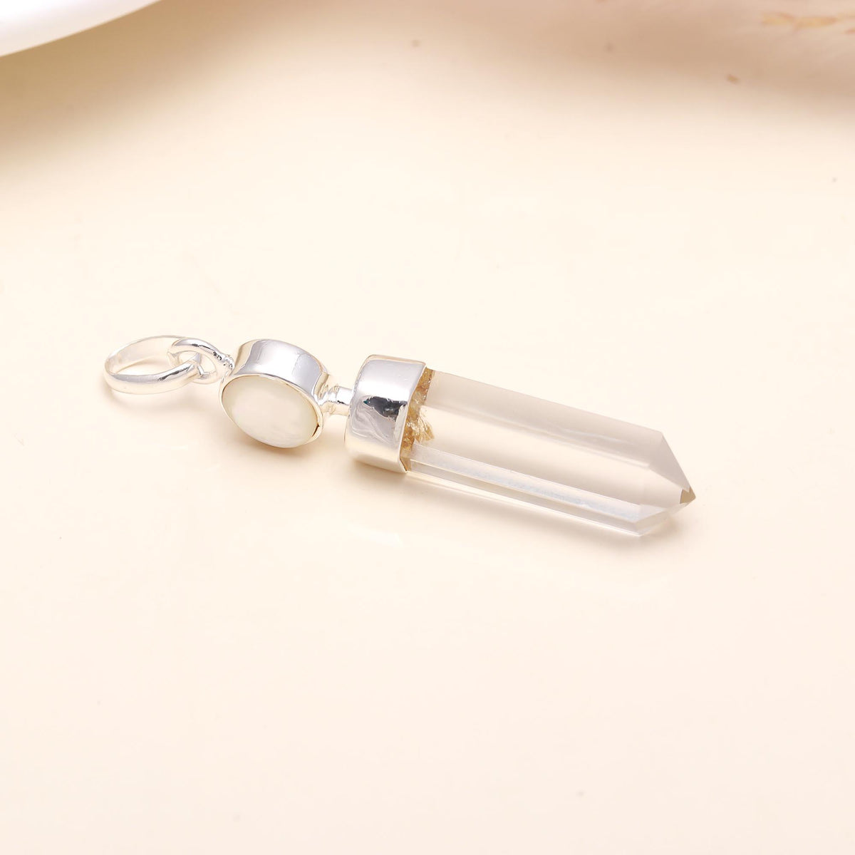 The Clarity Wand: Clear Quartz & Moonstone Healing Pendant