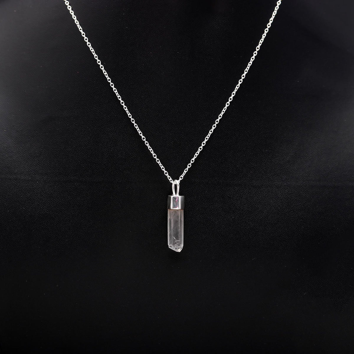 925 Silver Clear Quartz Pendant Necklace