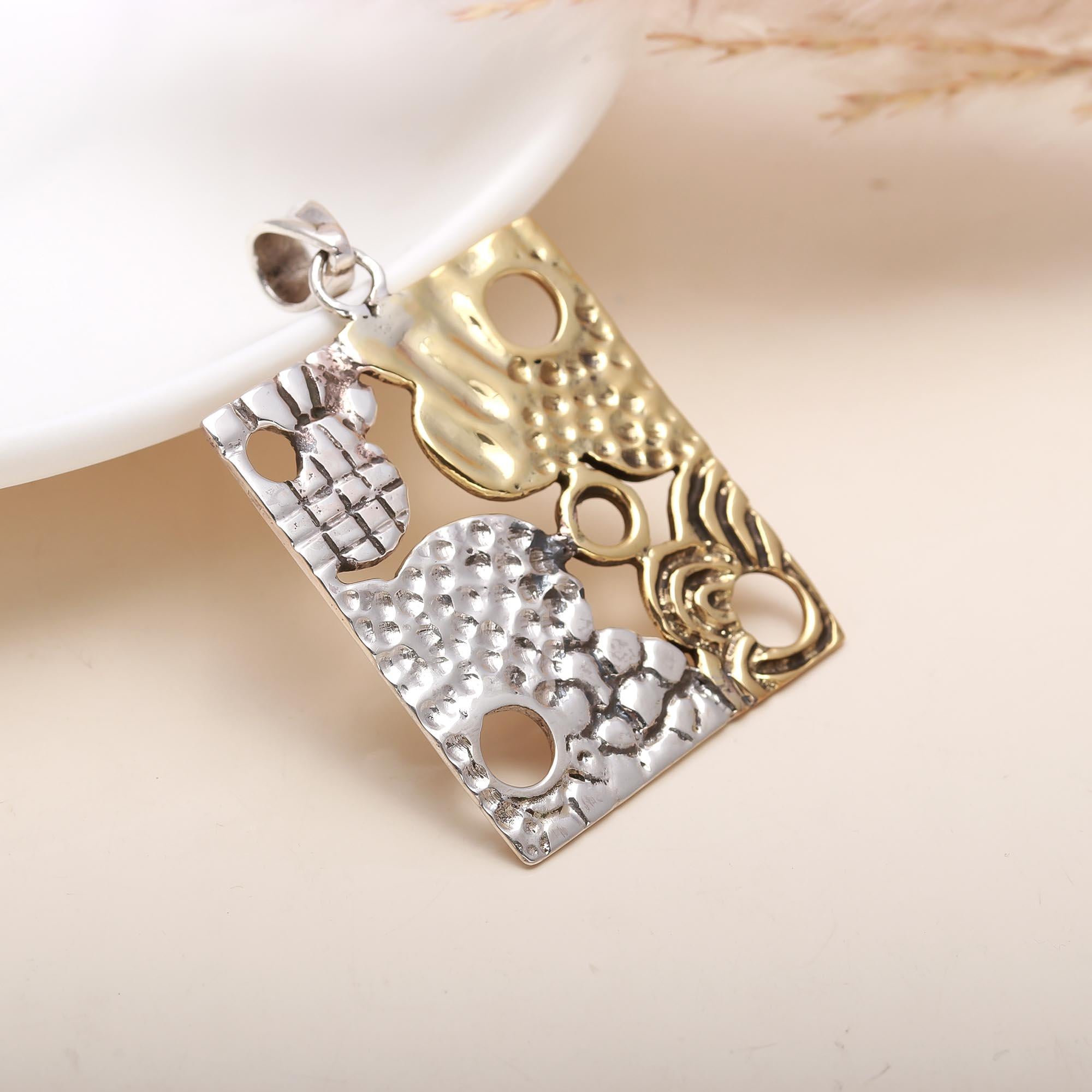 Design Appendix In 925 Sterling Silver And Gold Designer Pendant