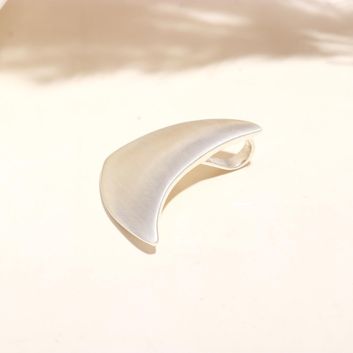 The Crescent Moon: Brushed Silver Moon Pendant