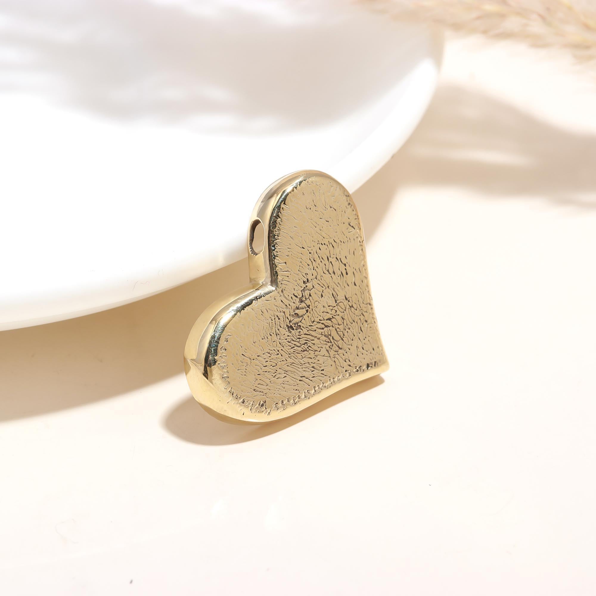 The Golden Affection: Textured Gold Heart Pendant