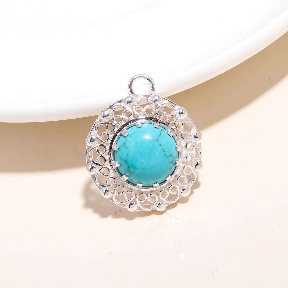 The Violet Medallion: Amethyst Filigree Halo Silver Pendant