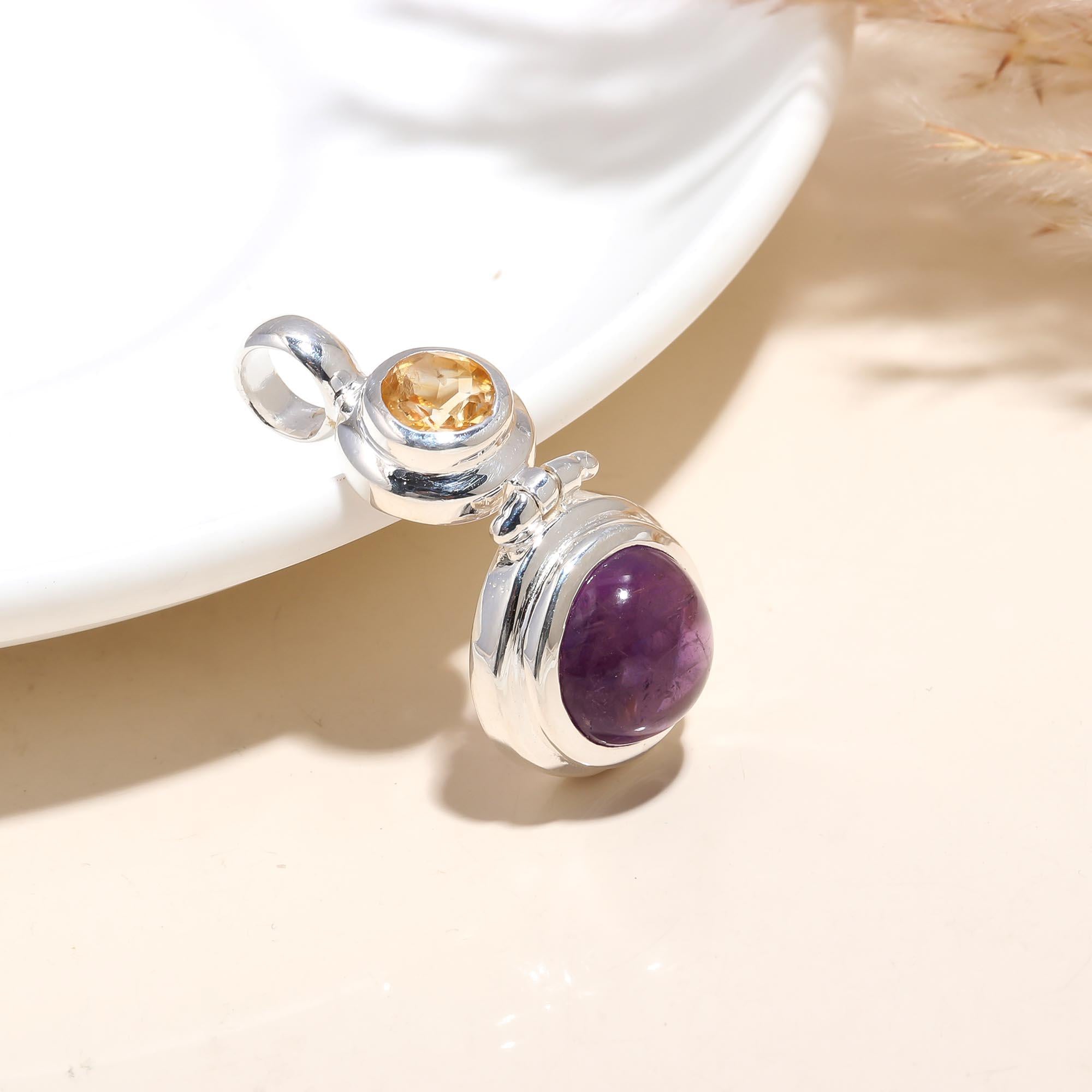 Purple Amethyst Citrine Pearl Sterling Silver Wholesale Pendant Jewelry