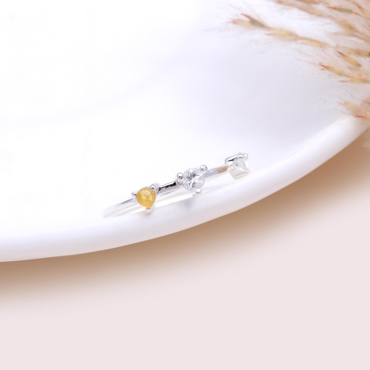 The Golden Bud Branch Ring: Citrine & Cubic Zirconia Branch Ring
