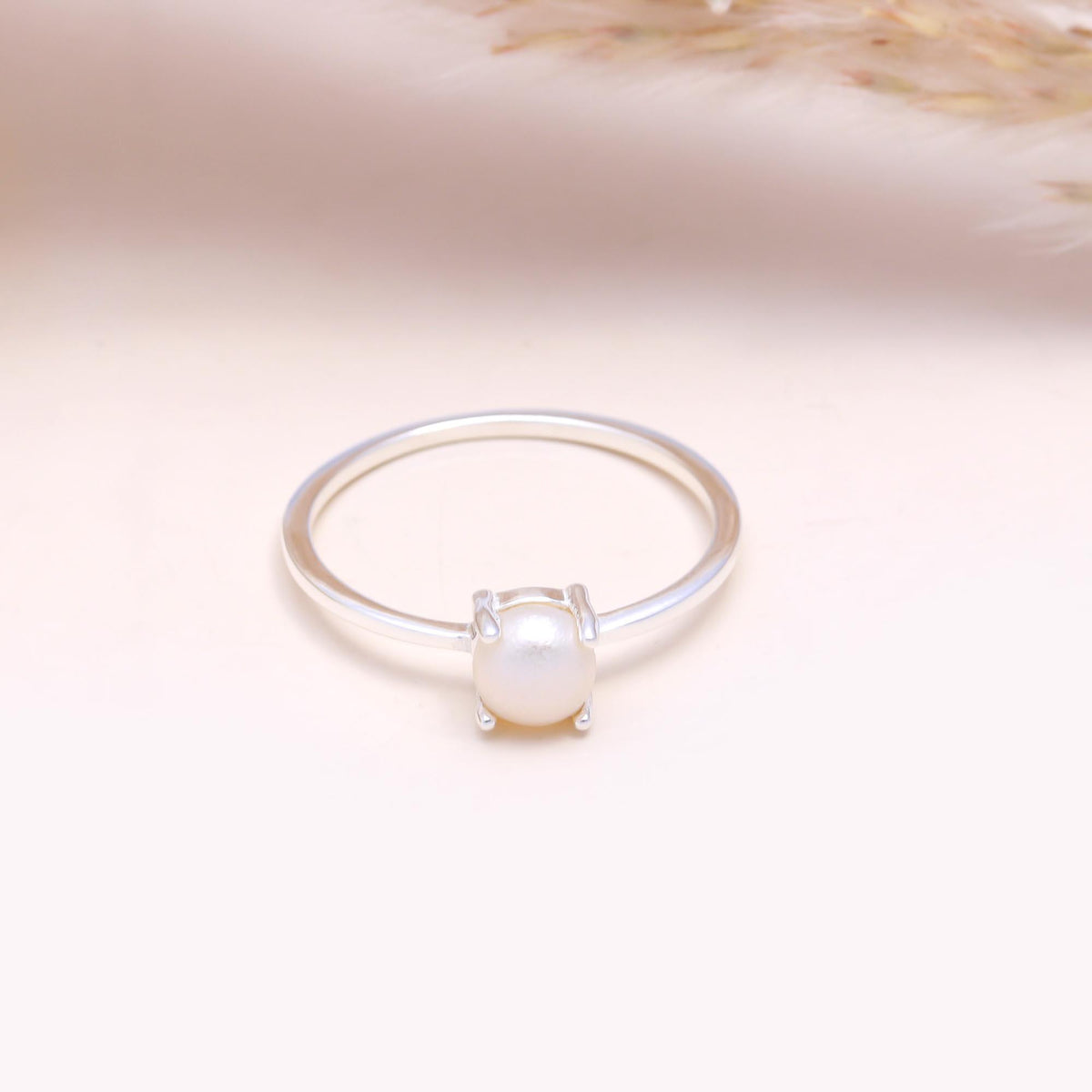 The Classic Solitaire: Round Freshwater Pearl Ring