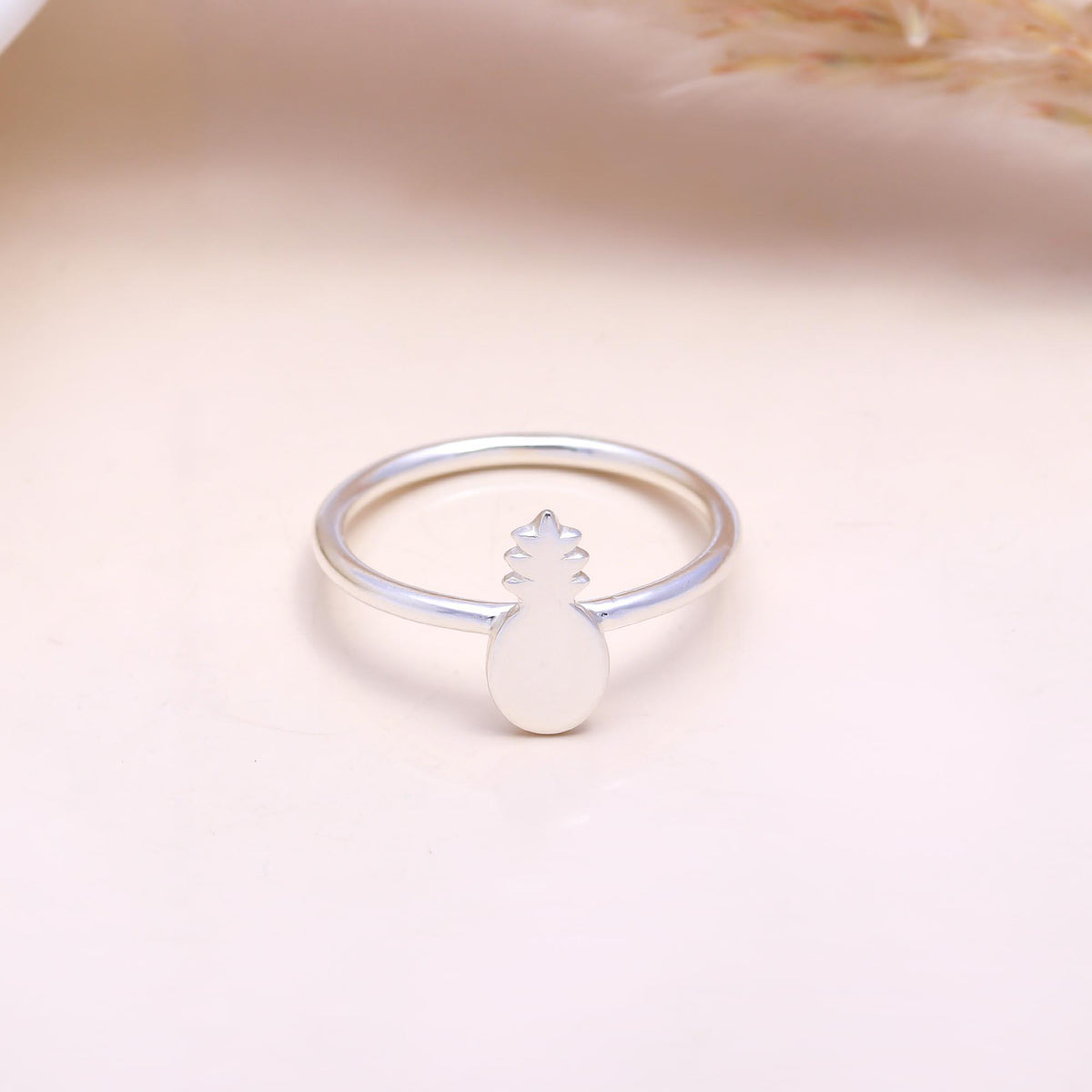 The Island Vibes: Minimalist Silver Pineapple Ring