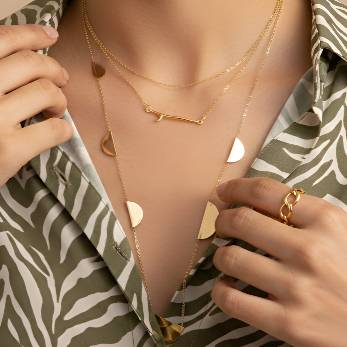 The Golden Twig: Organic Branch Bar Necklace