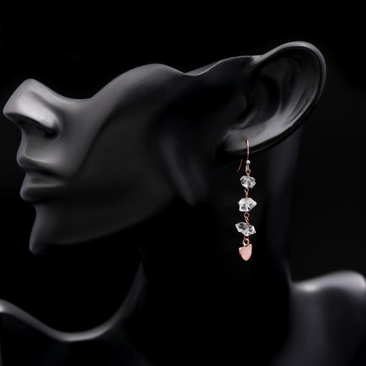 Sterling Silver Herkimer Diamond Long Dangle Earrings