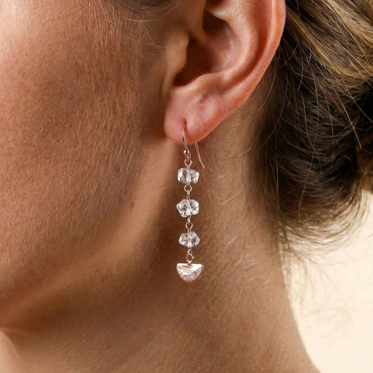Sterling Silver Herkimer Diamond Long Dangle Earrings
